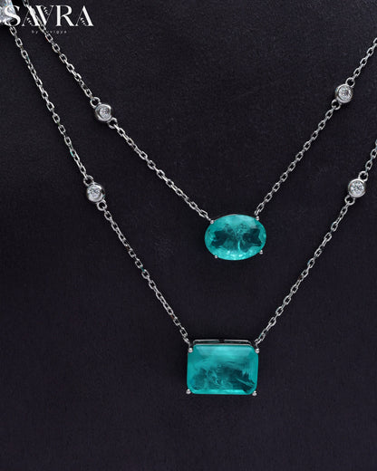 Ocean Blue Crystal Layered Chain