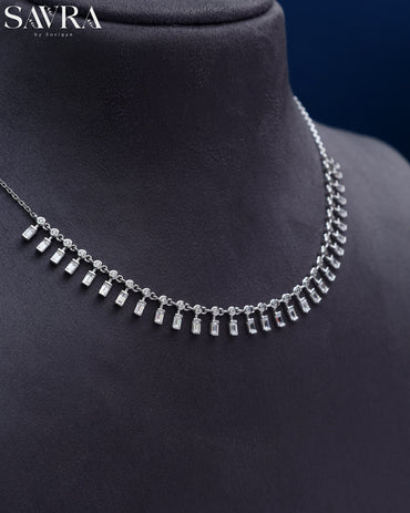 Modern Baguette Fringe Choker