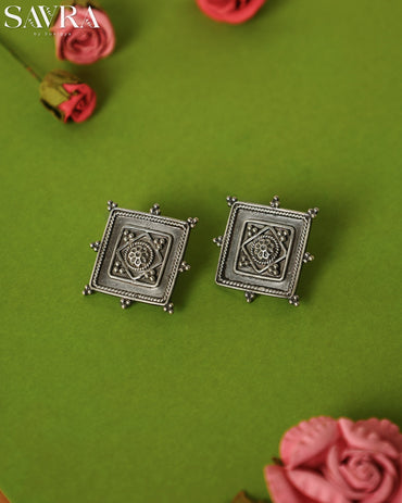 Antique Ruby Teardrop Studs