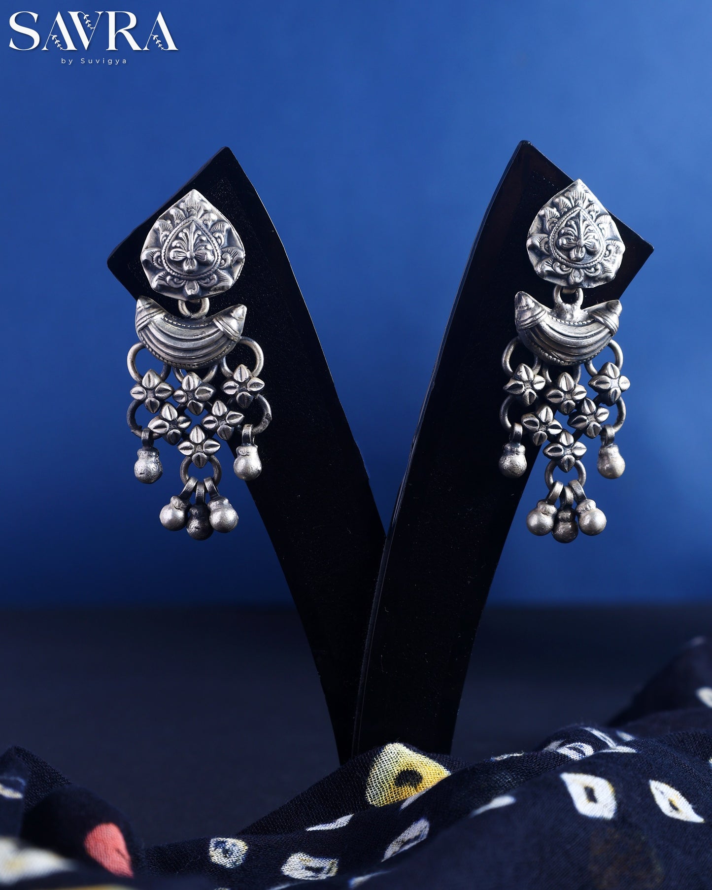 Antique Green Stone Chandbali Drops