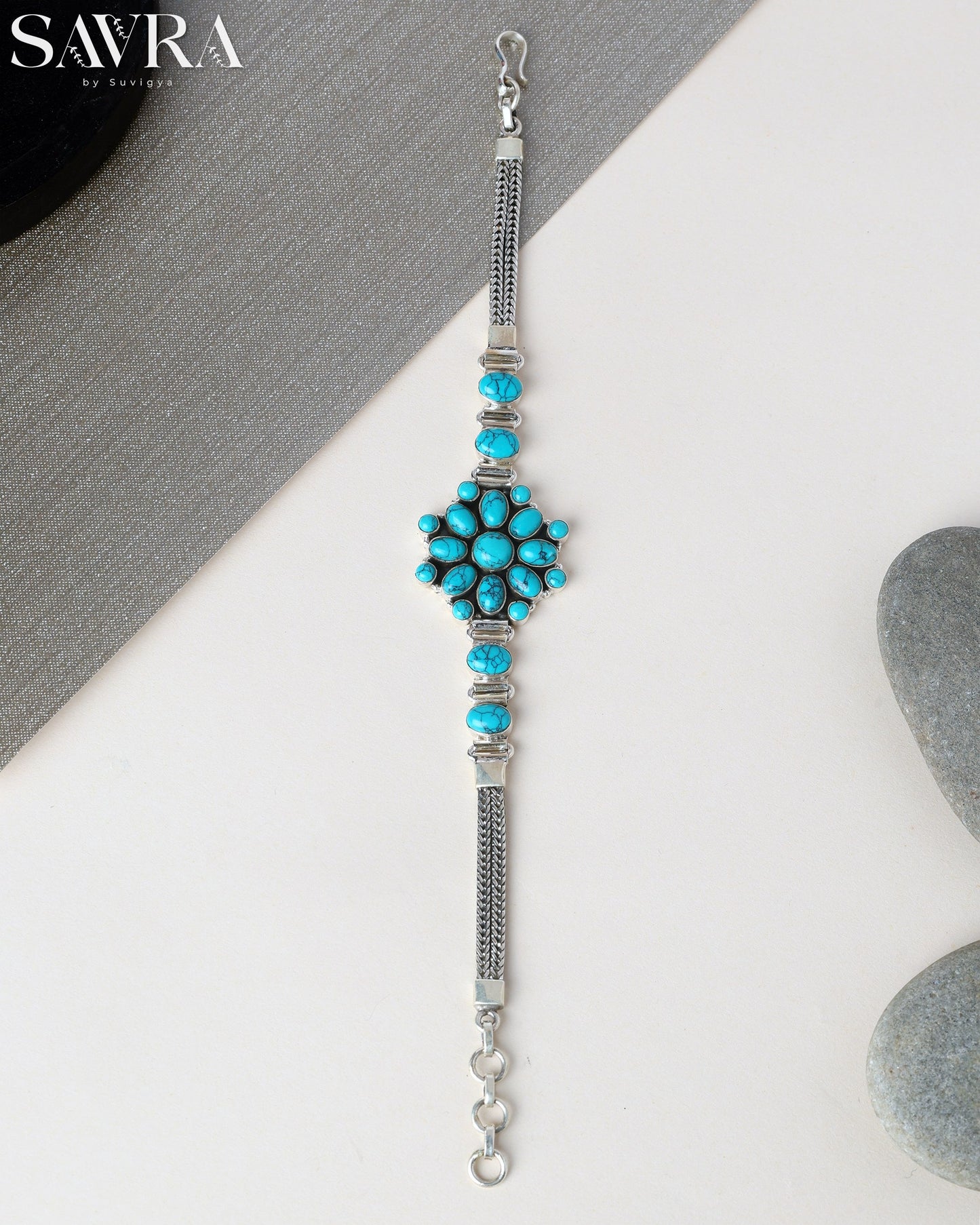Bohemian Turquoise Flower Bracelet