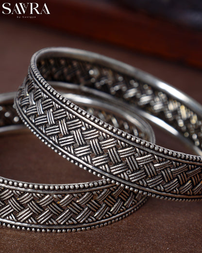 Geometric Woven Texture Bangles Single Piece
