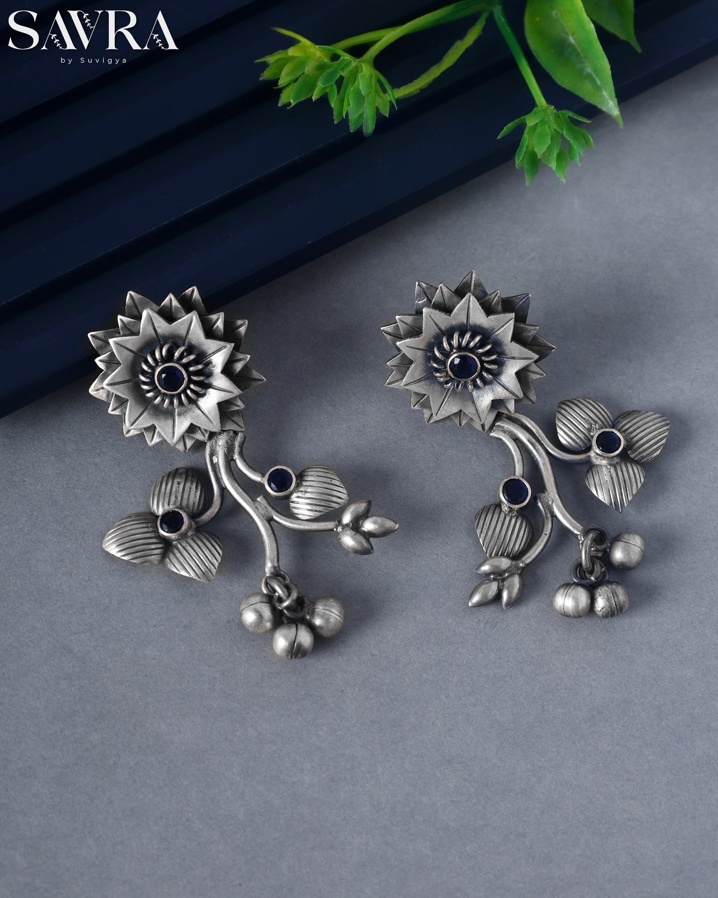 Silver Floral Vine Drops