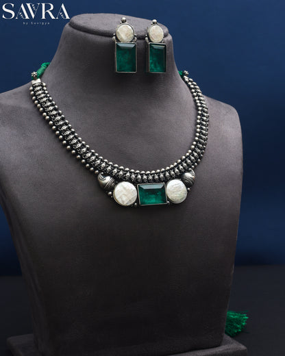 Dual Gemstone Collar Necklace