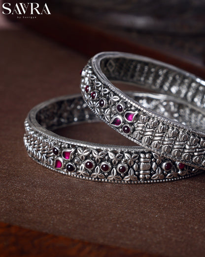 Antique Ruby Stone Studded Bangles Pair