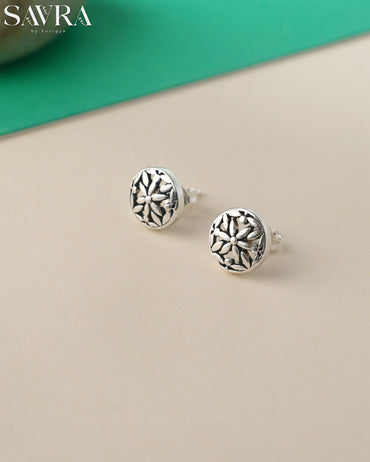 Small Silver Flora Studs
