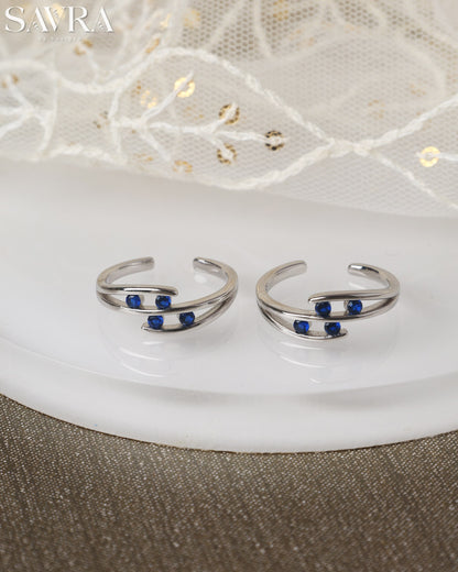 Sapphire Wave Toe Rings