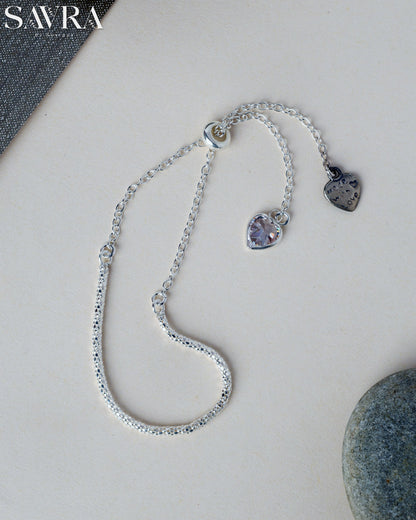 Heart Charm Slider Bracelet