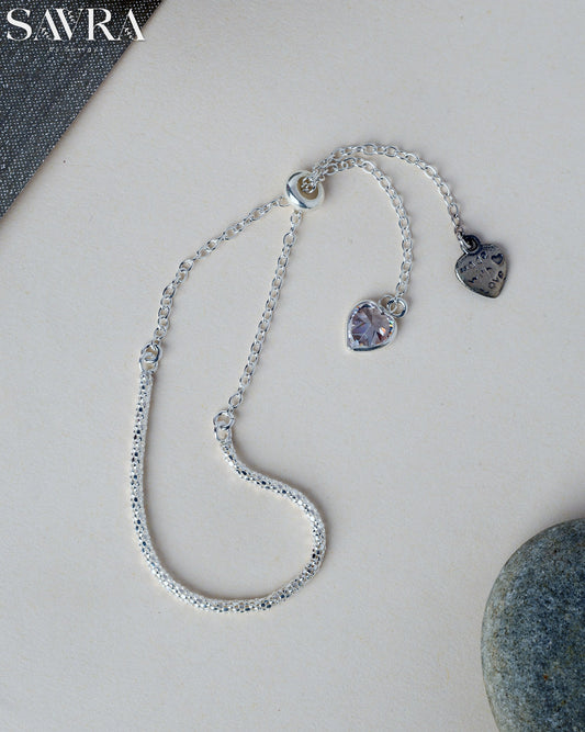 Heart Charm Slider Bracelet