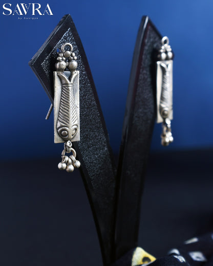 Peacock Motif Ruby Stone Drops