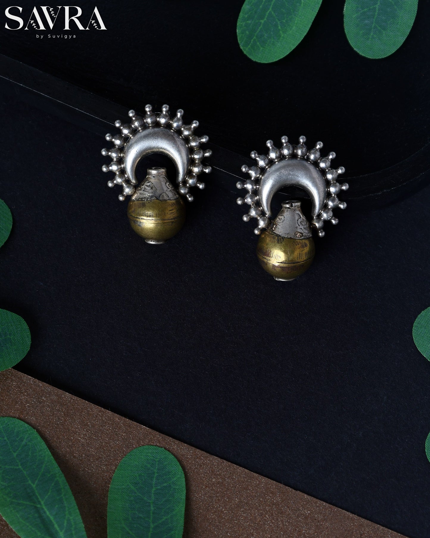 Dual-Tone Pot Drop Earrings