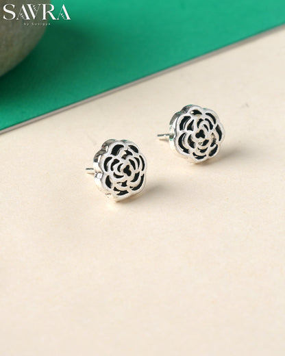 Intricate Filigree Rose Studs