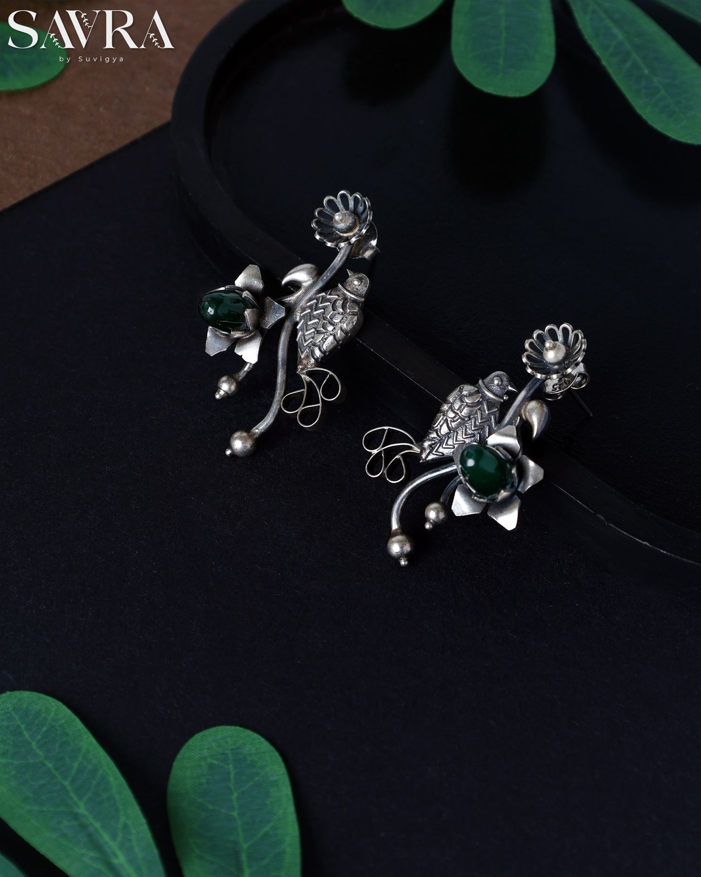 Forest Bird Green Stone Drops