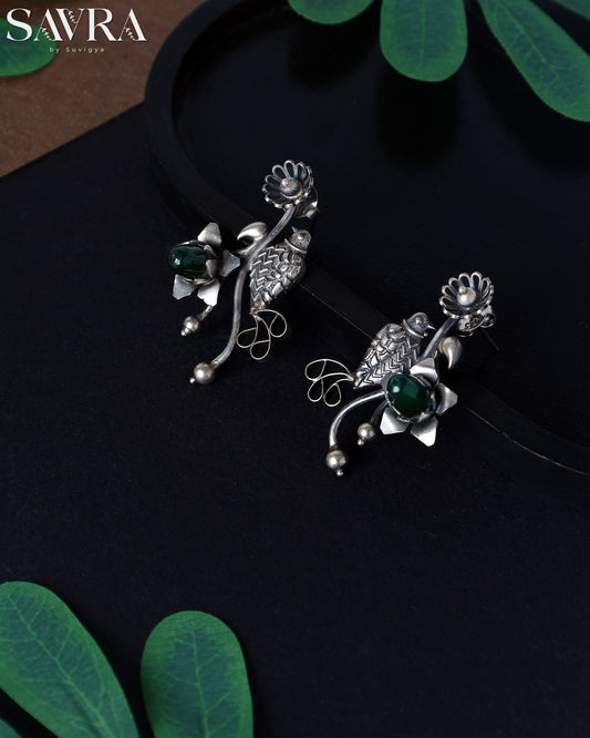 Forest Bird Green Stone Drops