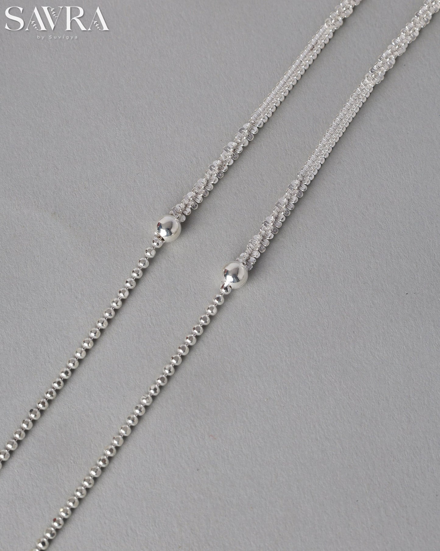 Sparkling Dainty Silver Anklets