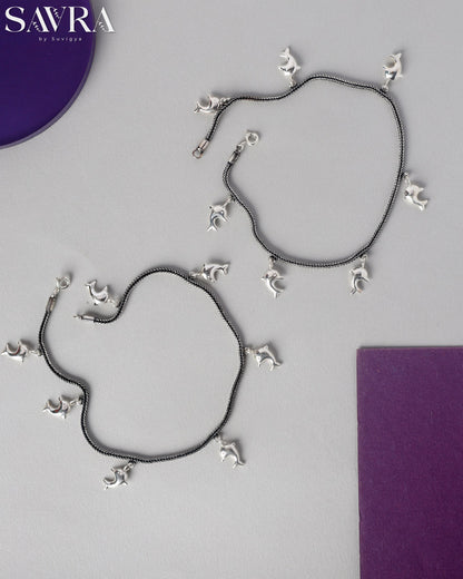 Playful Dolphin Charm Anklets
