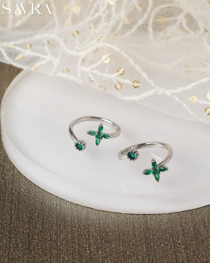 Flower Star Open Toe Rings