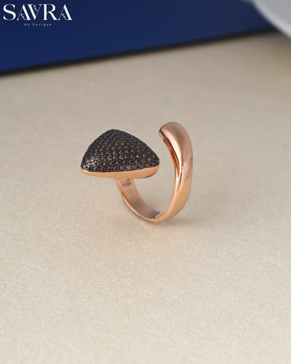 Rose Gold Pave Triangle Ring