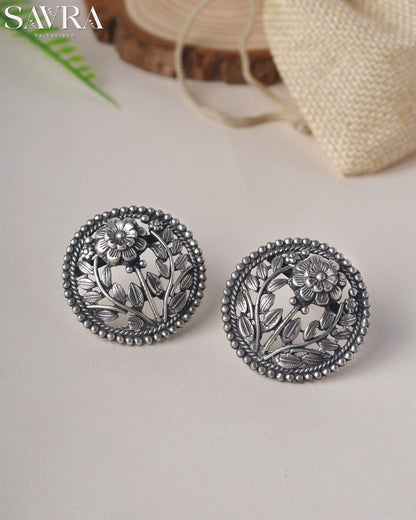 Ornate Floral Wreath Studs