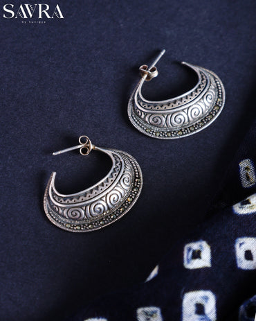 Oxidised Hoop Earrings