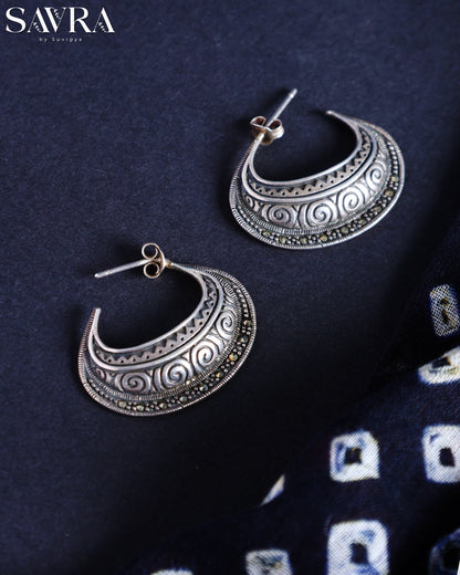 Oxidised Hoop Earrings