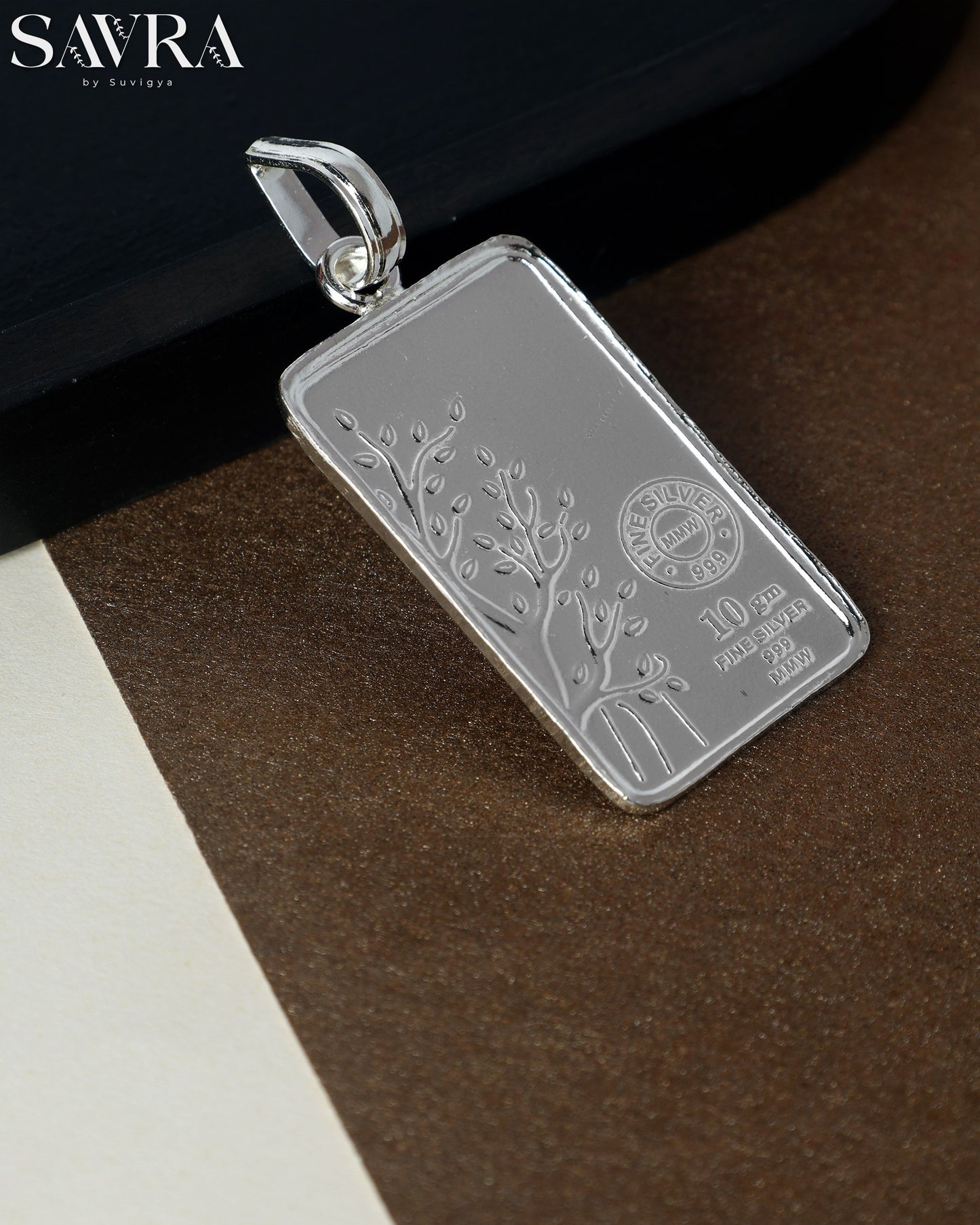 Silver Rectangular Coin Pendant