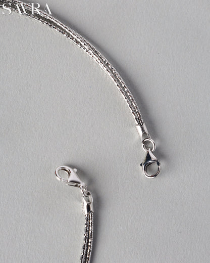 Chic Multi-Layer Silver Anklets