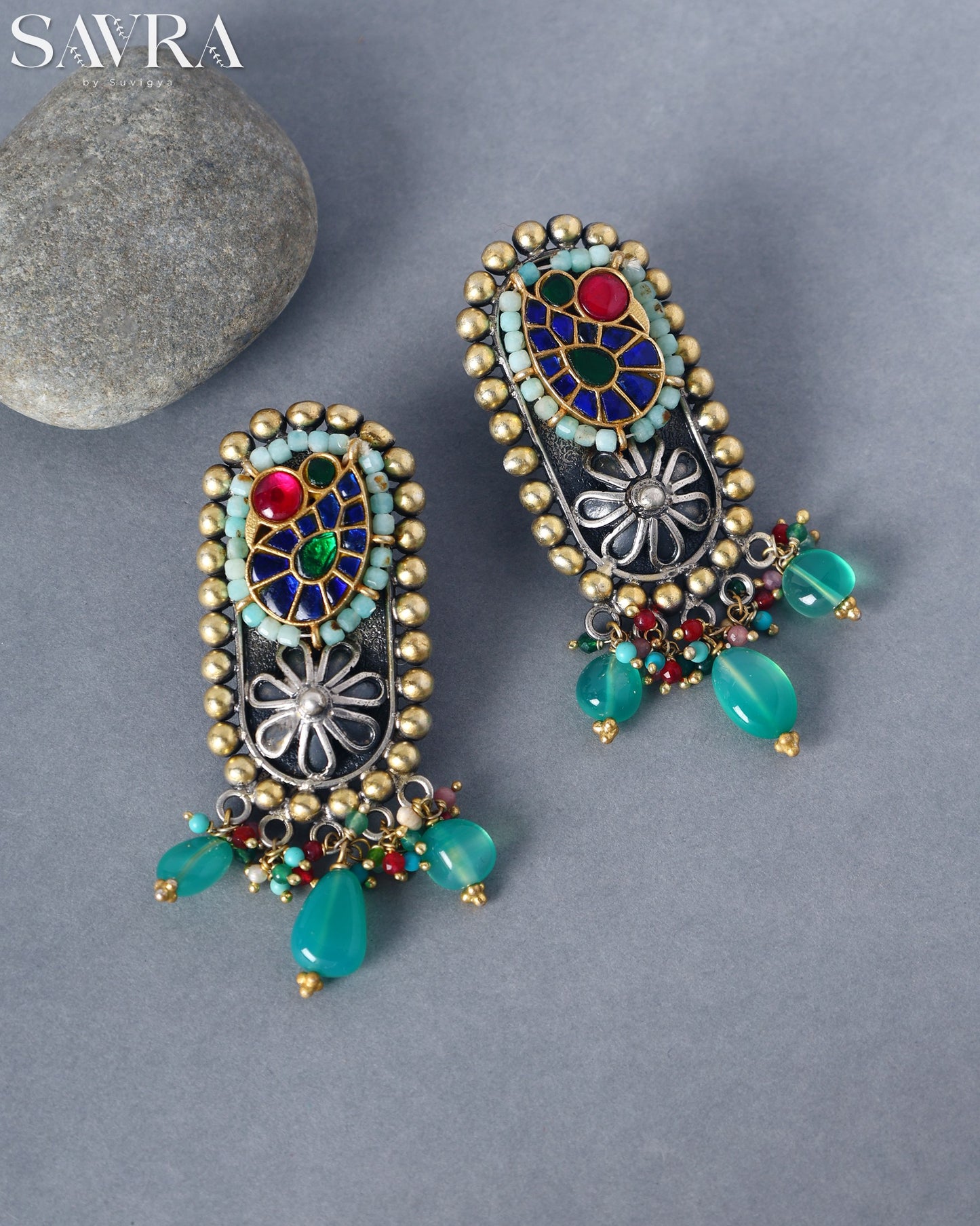 Meenakari Enamel Gemstone Drops