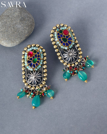 Meenakari Enamel Gemstone Drops