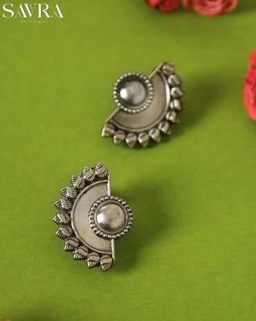 Dual-Tone Flower Pearl Studs