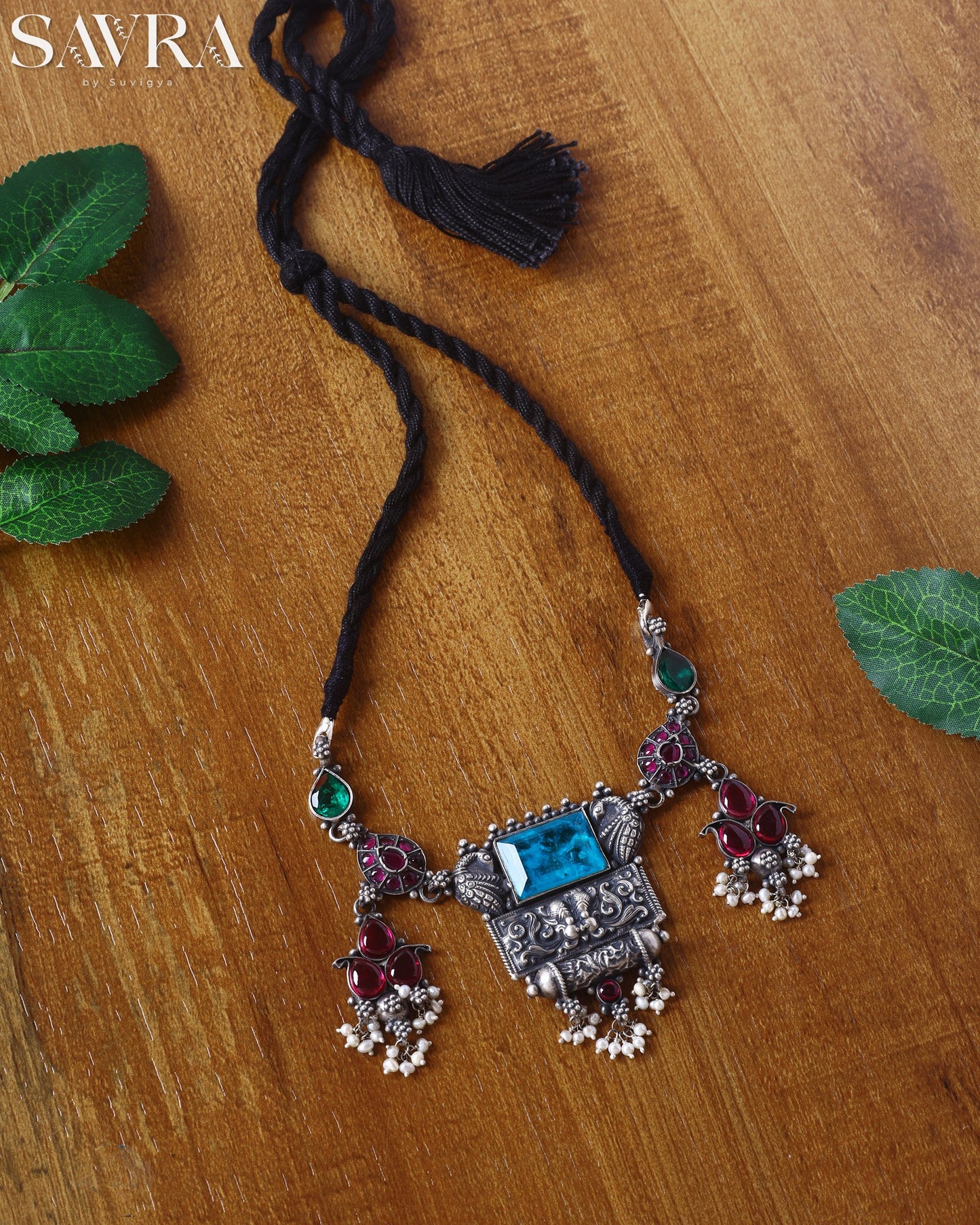 Tribal Blue Elephant Pendant