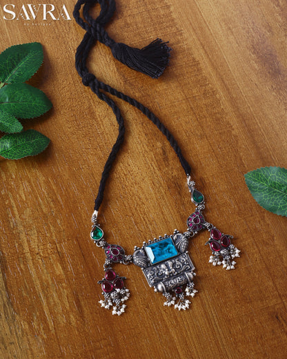 Tribal Blue Elephant Pendant