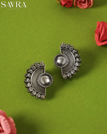Dual-Tone Flower Pearl Studs