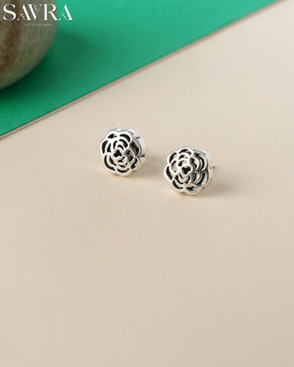 Intricate Filigree Rose Studs