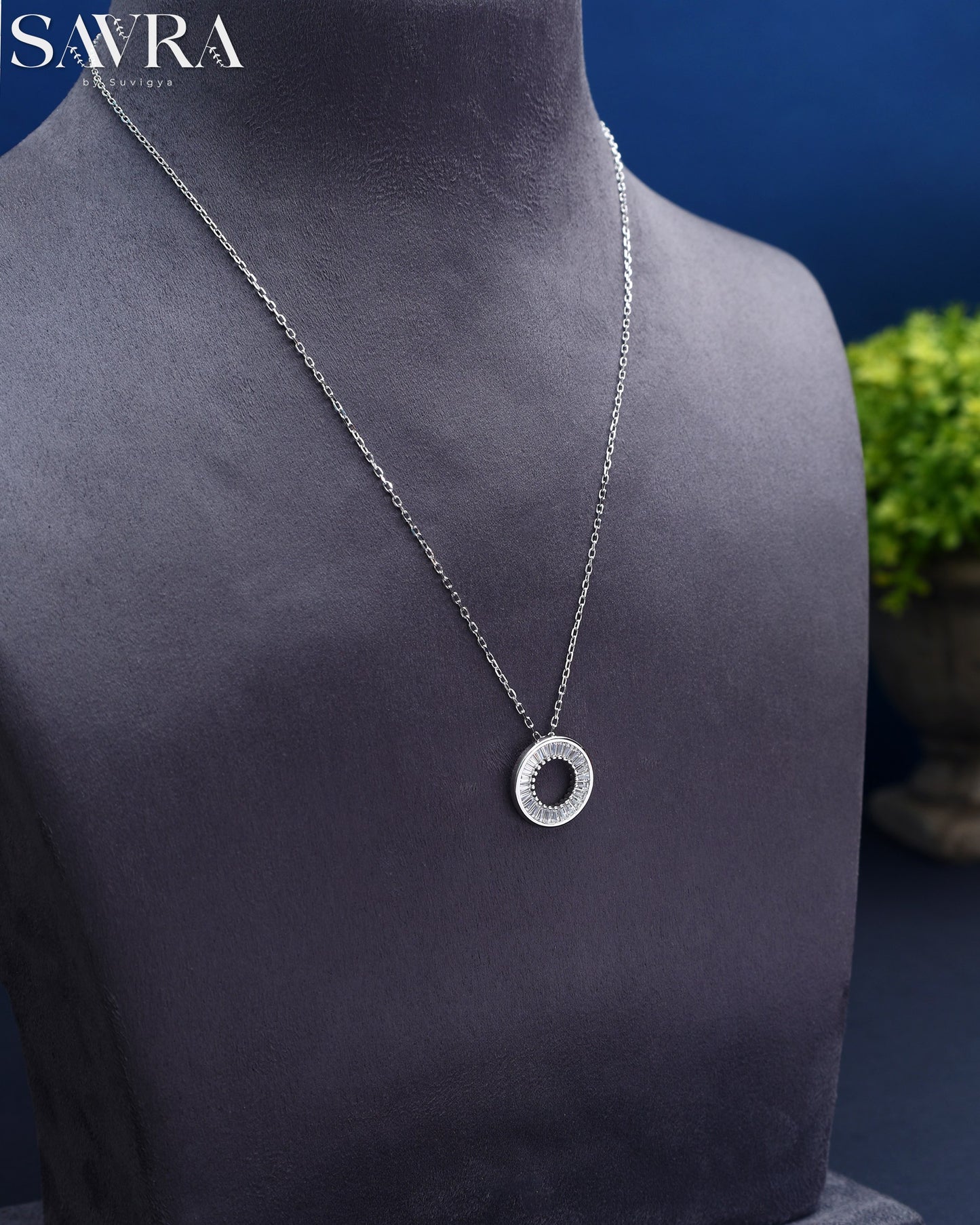 Minimalist Baguette Hoop Pendant