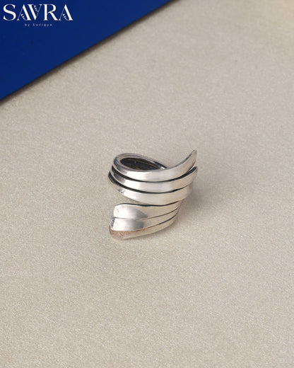 Modern Layered Wave Ring
