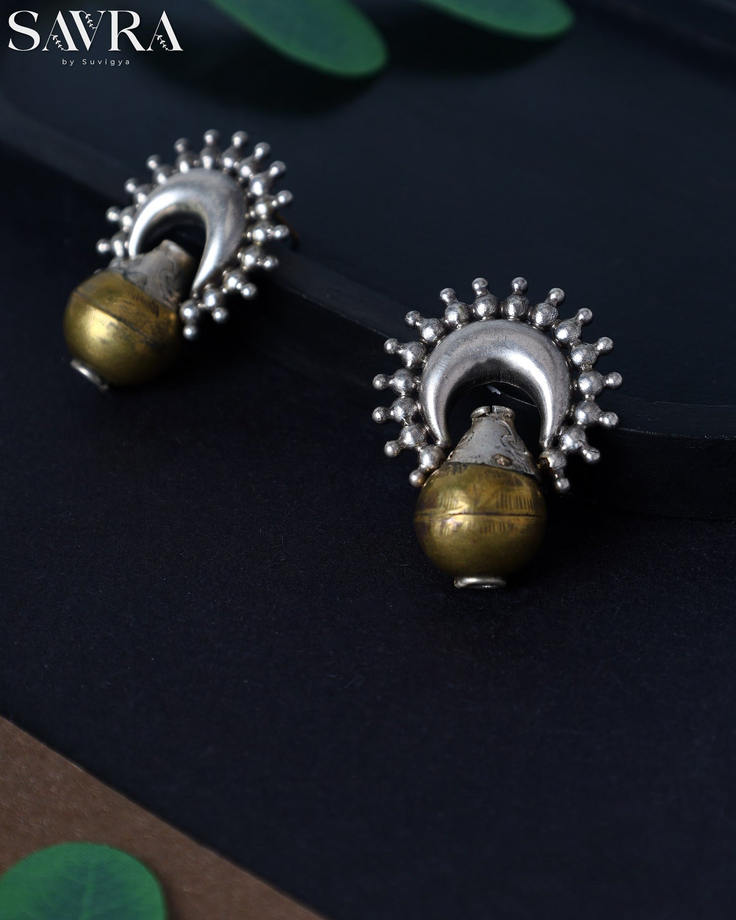 Dual-Tone Pot Drop Earrings