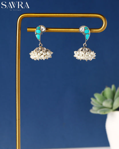 Turquoise Pear Jhumka Drops