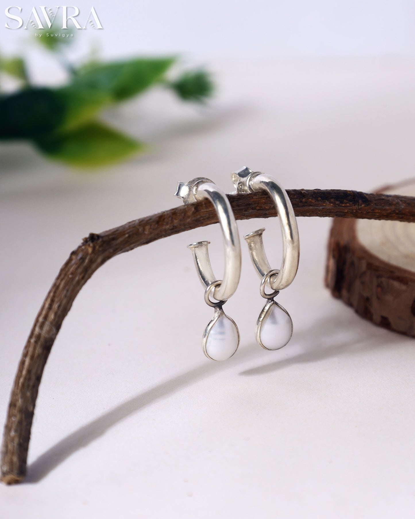 Minimalist Pearl Drop Hoops